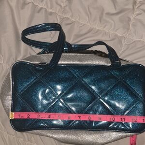 2000s Trophy Queen Turoquise & Silver Glitter Tote